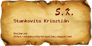 Stankovits Krisztián névjegykártya